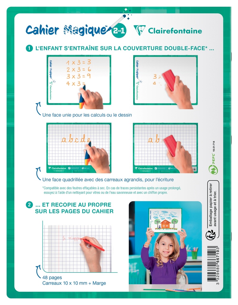 CAHIER MAGIQUE 17X22CM 10 MM, LOT DE 10
