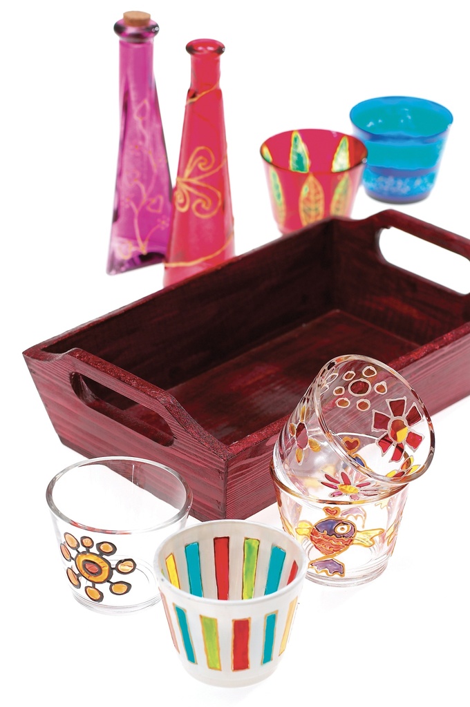 PEINTURE VITRAIL, ETUI DE 10 ASSORTIS