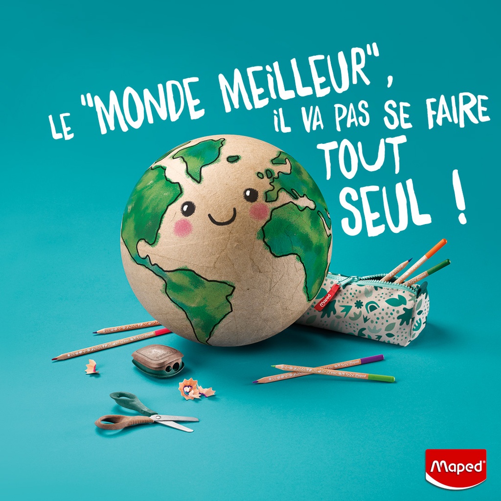 TAILLE-CRAYONS MAPED SMILING PLANET 2 USAGES+RESERVE*NOUVEAU