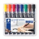 MARQUEURS STAEDTLER DRY SAFE OGIVE, ETUI DE 8 * NOUVEAU