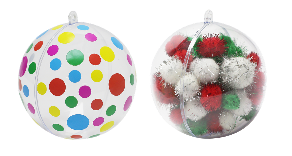 BOITE EN PLASTIQUE BOULE 10CM