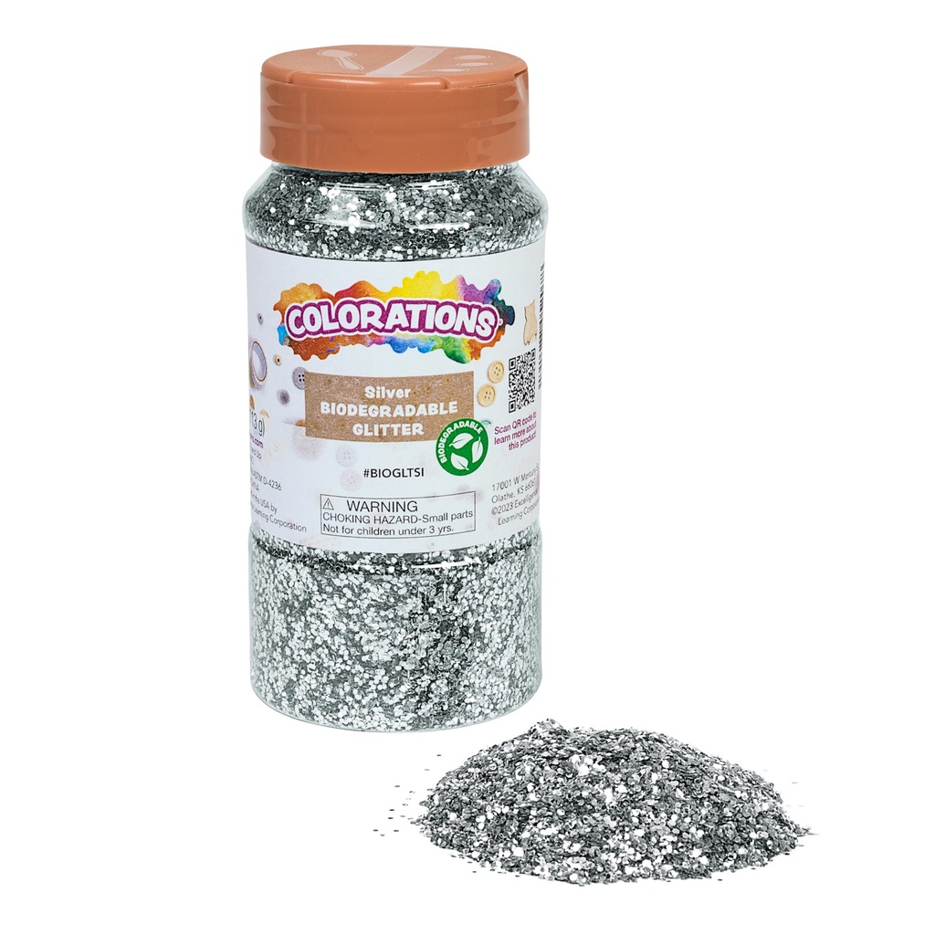 PAILLETTES BIODEGRADABLE ARGENT, POT DE 113GR* NOUVEAU