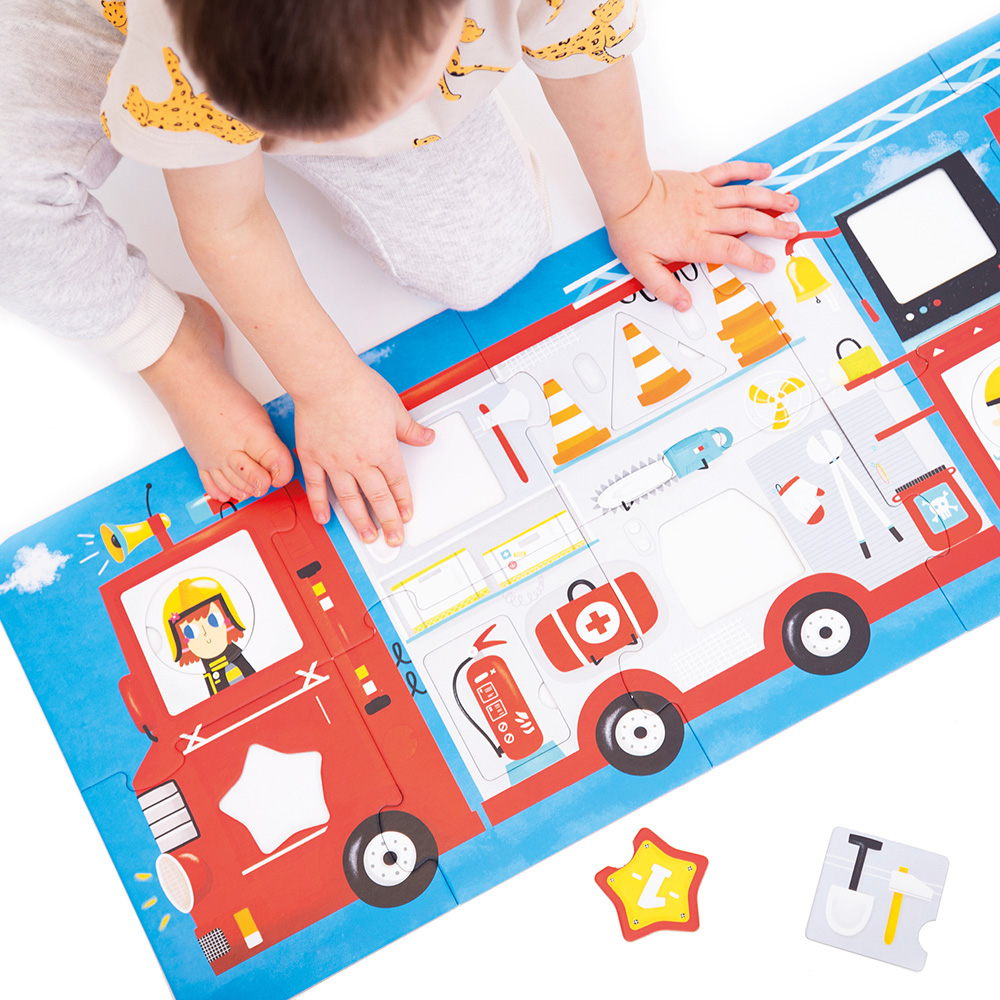 PUZZLE D'ASSOCIATION "LE CAMION DE POMPIER", 23 PCS* NOUVEAU