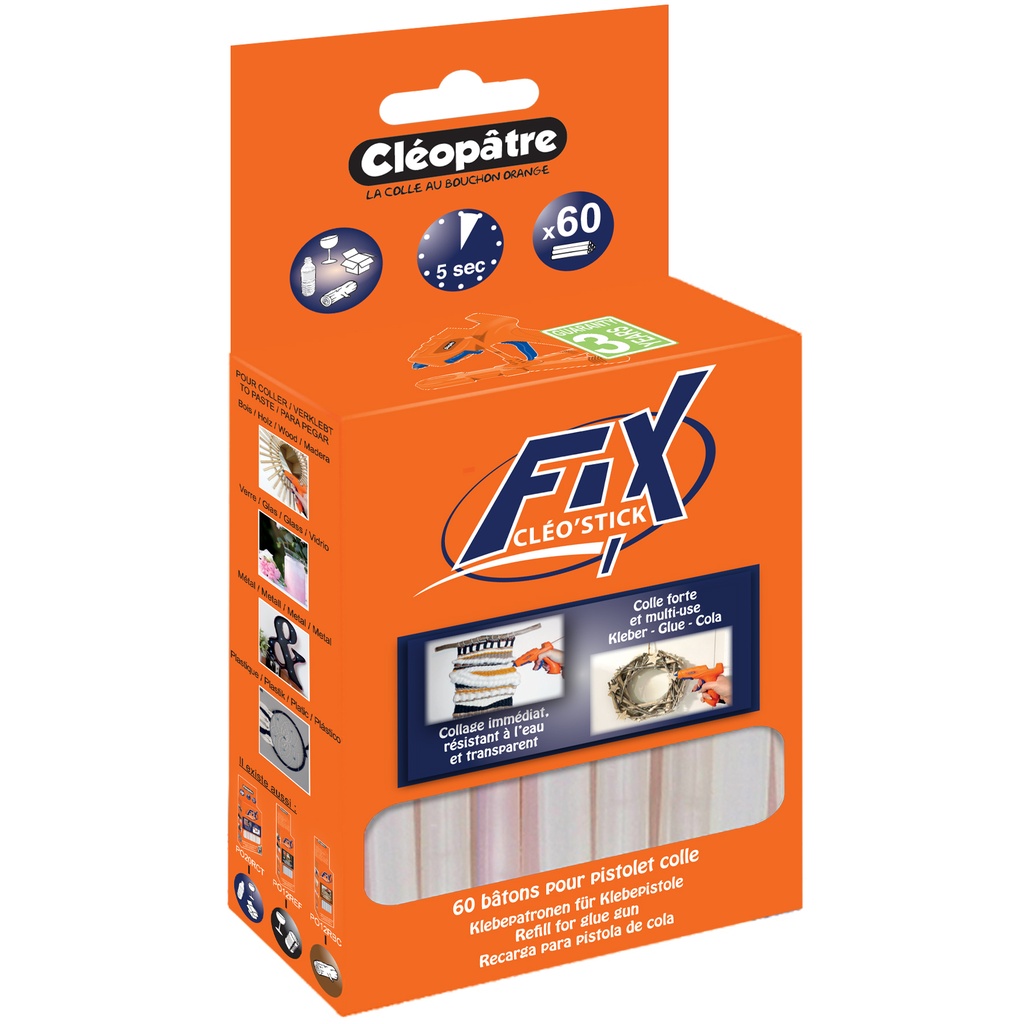 MEGABOX DE 60 BATONS DE COLLE CLEOPATRE, 7MM* NOUVEAU