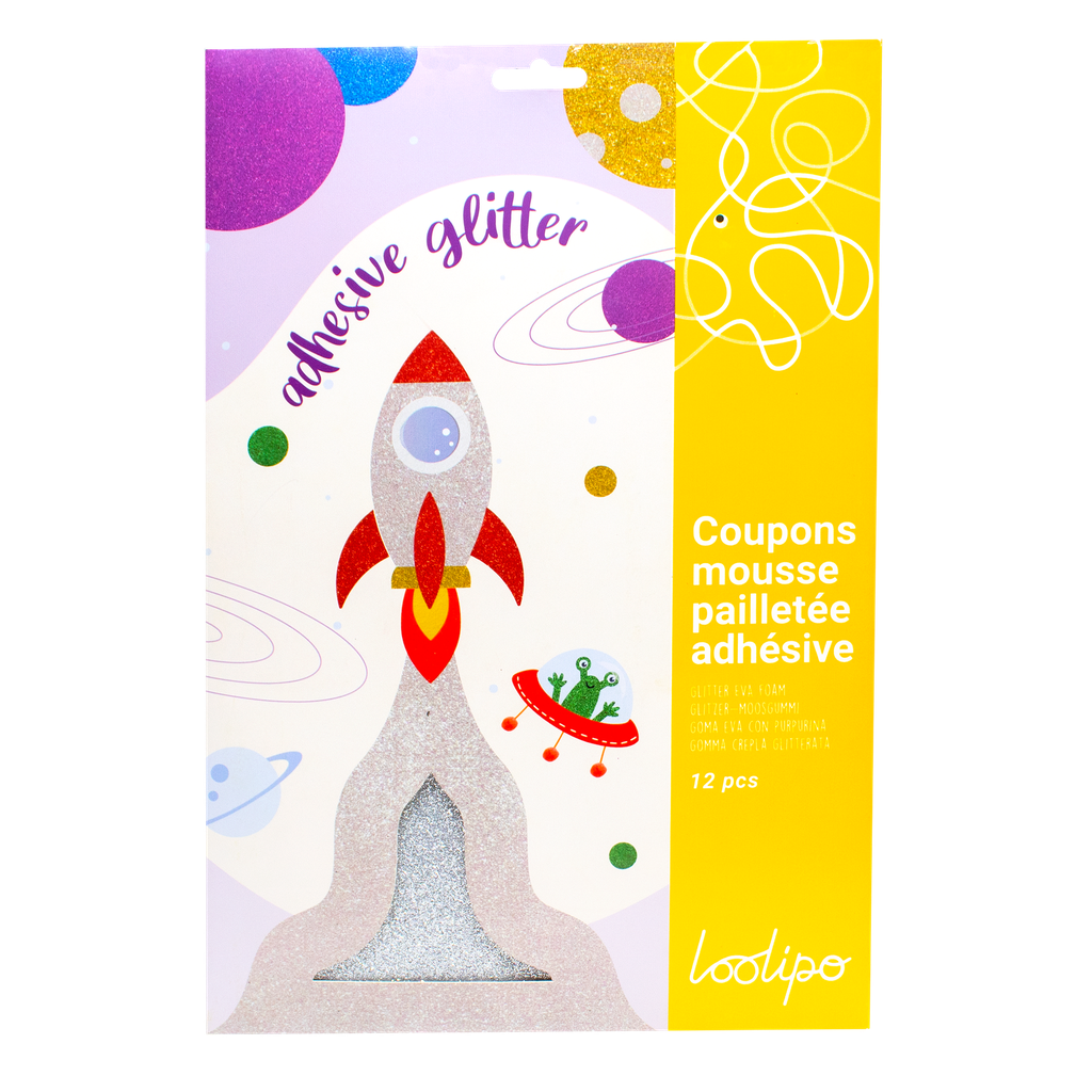 MOUSSE ADHESIVE SCINTILLANTE 20X30CM, LOT DE 10
