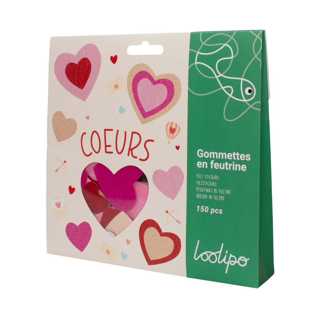 FEUTRINE COEURS, 150 PIECES
