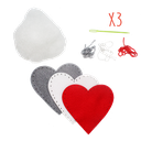 COEURS FEUTRINE A COUDRE, LOT DE 3