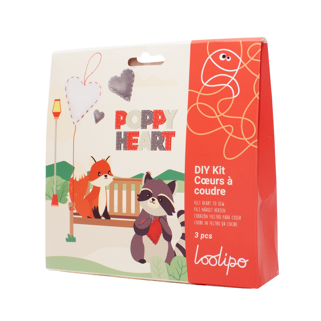 COEURS FEUTRINE A COUDRE, LOT DE 3