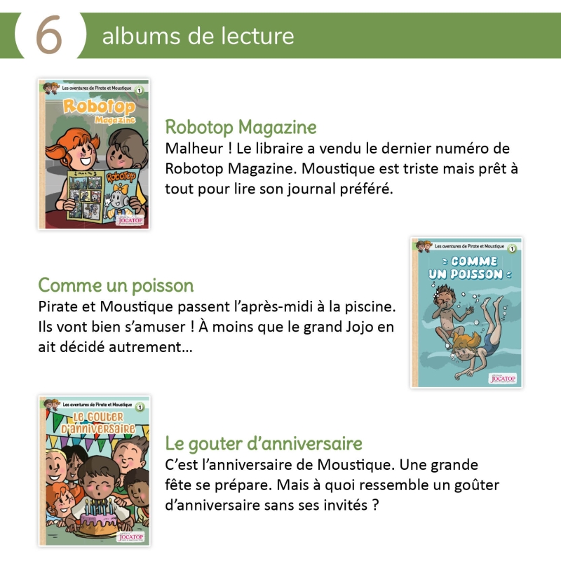 LES AVENTURES DE PIRATE ET MOUSTIQUE, LES 6 LIVRES - NIVEAU 1
