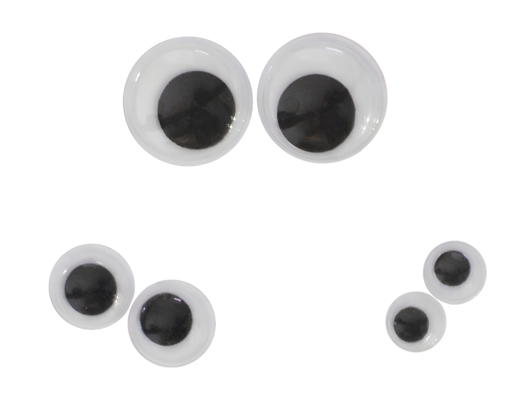 YEUX MOBILES ADHÉSIFS RONDS, 150 PIÈCES