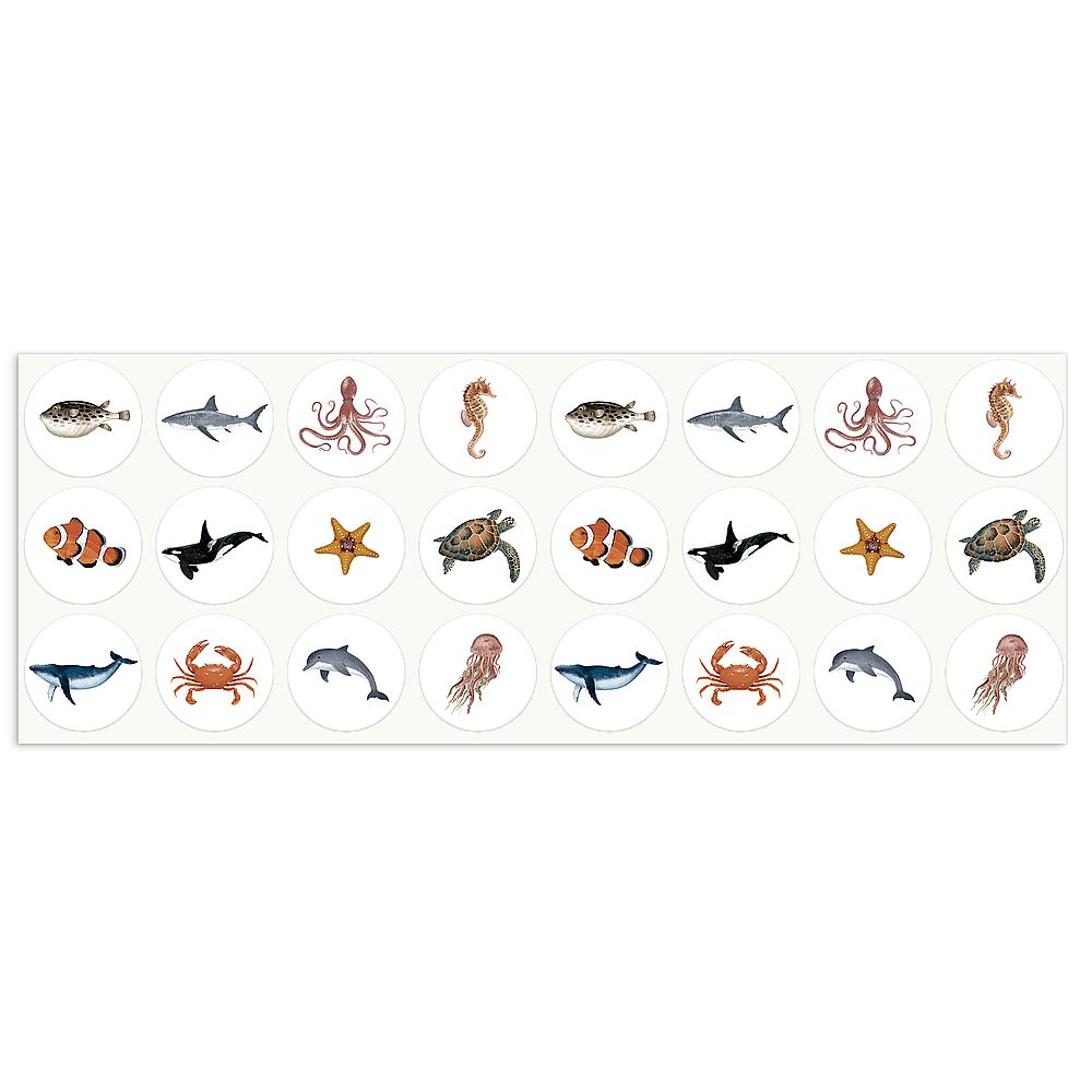 GOMMETTES ADHÉSIVES LES ANIMAUX, 4 ROULEAUX