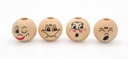 PERLES VISAGES EN BOIS, 8 PIÈCES