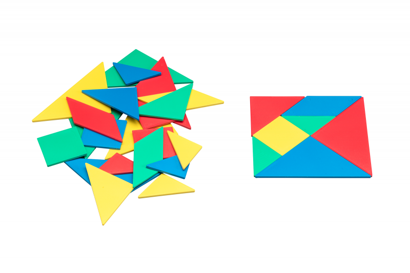 TANGRAMS RE-PLASTIC, LOT DE 4 ASSORTIS