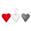 SEWING FELT HEARTS, SET OF 3