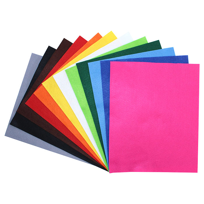 FELT 24X30CM, 12 COUPONS ASS.