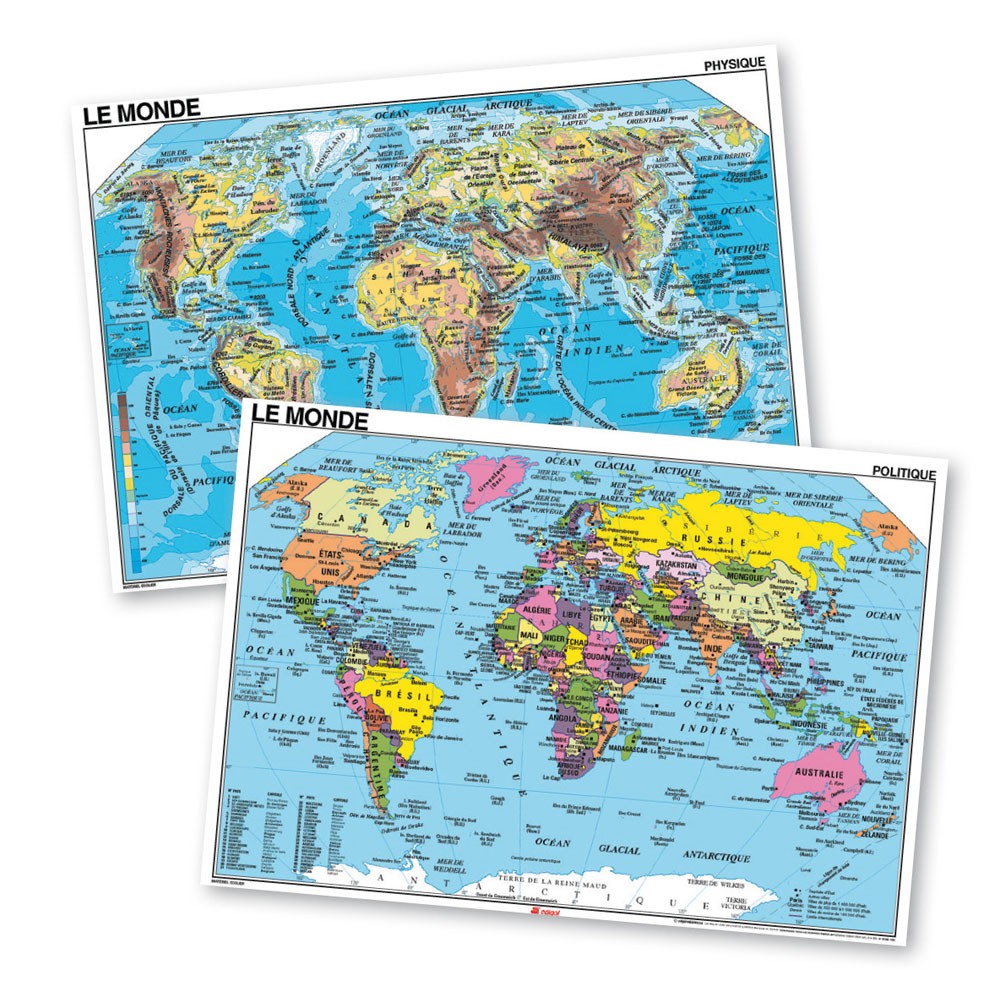 2-SIDED WORLD MAP
