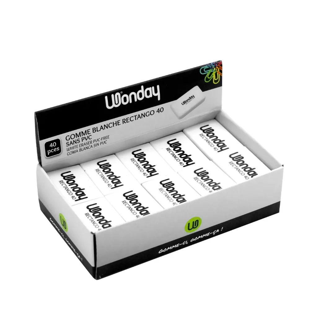 GOMMES CRAYON SANS PVC, BTE DE 40