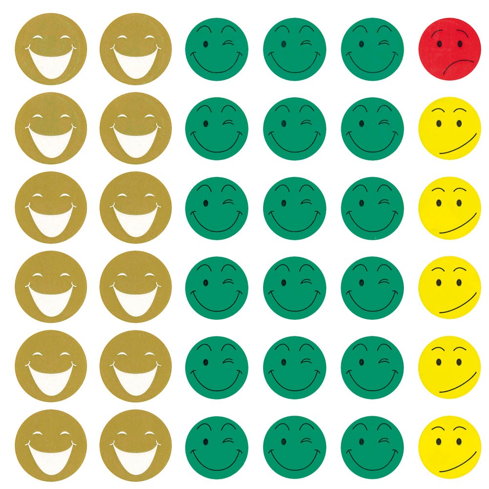 MR.SMILEY ADHESIVE STICKERS, 12 SHEETS