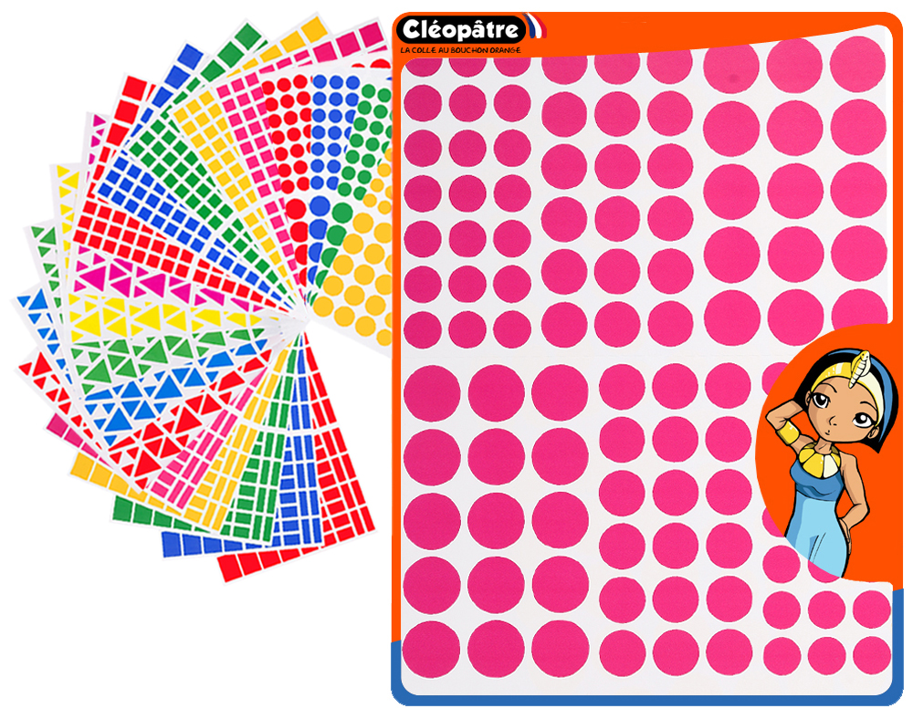 Zelfklevende stickers geografische vormen, 20 vellen