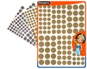 Runde, goldfarbene/ag-Metall-Klebeaufkleber, 8 Blatt