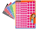 SQUARE ADHESIVE STICKERS, 18 SHEETS