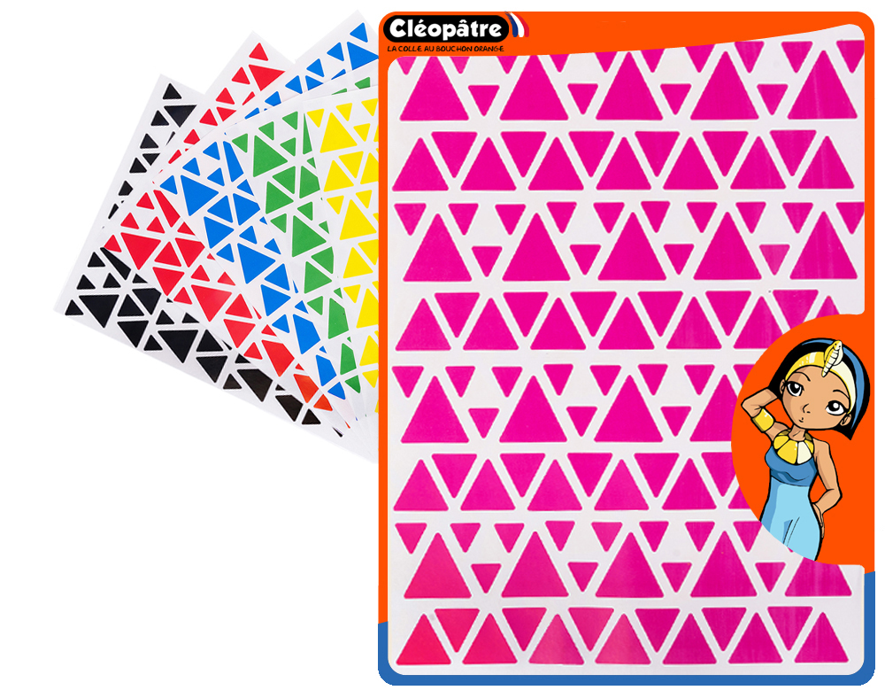 Driehoekige zelfklevende stickers, 18 vellen