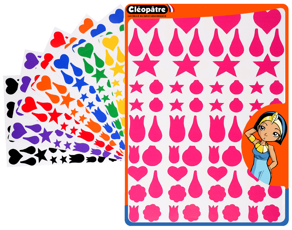 Decorative adhesive stickers, set of 16 sheets