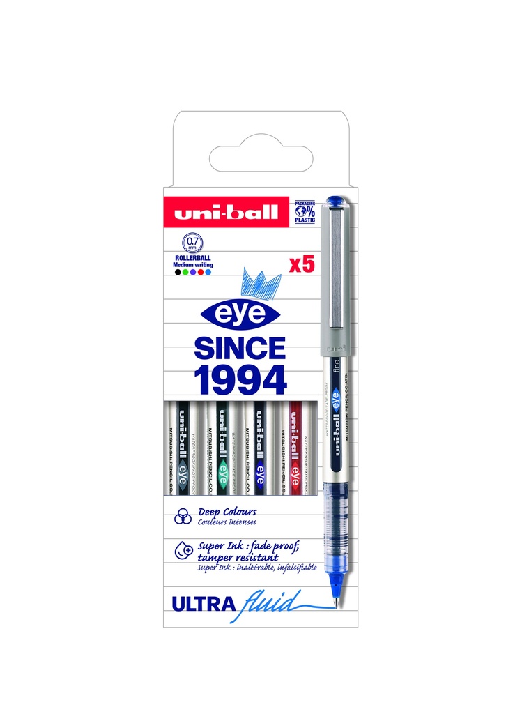 UNI-BALL EYE CLASSIC ROLLERBALLS, CASE OF 5