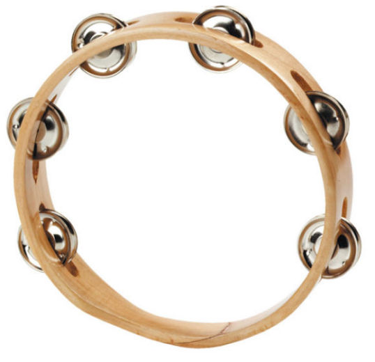 TAMBOURIN AVEC 6 CYMBALES / 21 CM
