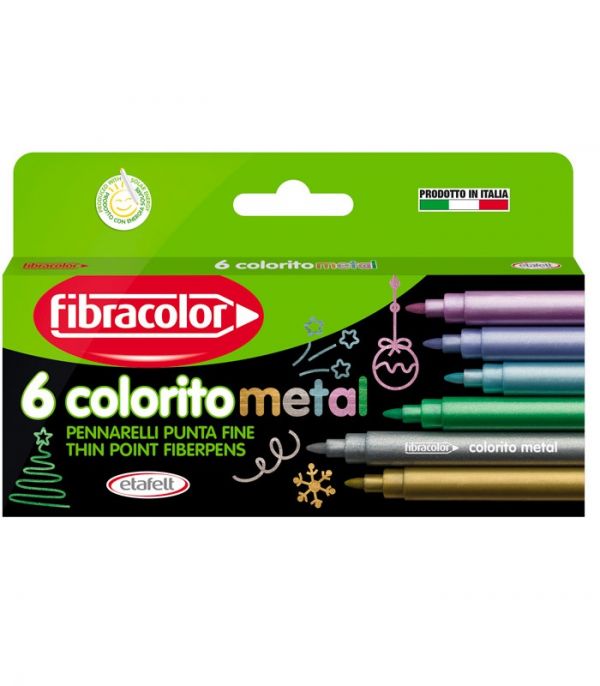 MARQUEURS METALLISES, ETUI DE 6 ASS