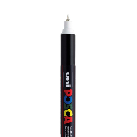 POSCA EXTRA FINE PC1MR MARKER, WHITE