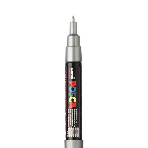 POSCA FINE PC1MC MARKER, ZILVER