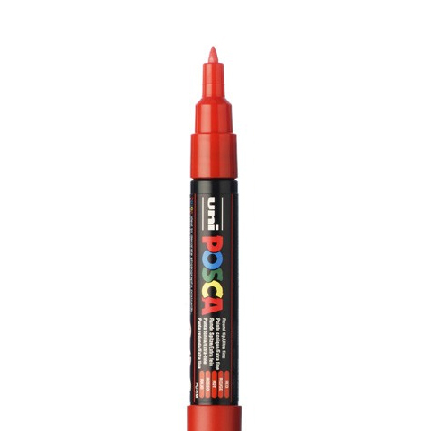 MARQUEUR POSCA FIN PC1MC,  ROUGE