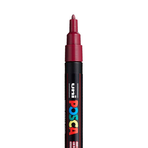 MARQUEUR POSCA PC3M, LIE DE VIN