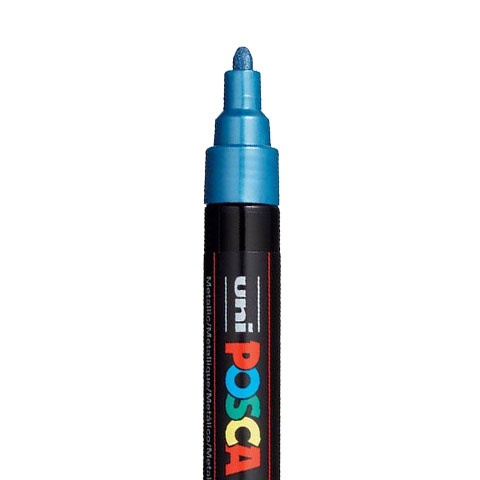 MARQUEUR POSCA PC5M, BLEU MÉTAL