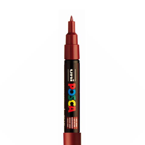 POSCA PC1MC FIJNE 1MM MARKERS, WIJNROOD