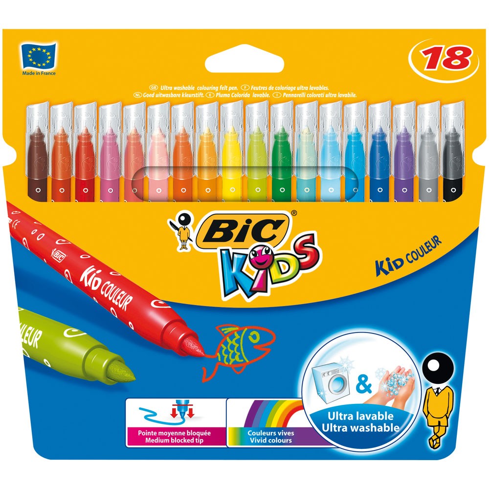 MARQUEURS KID COULEUR, ÉTUI DE 18
