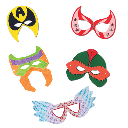 SUPERHERO MASKS, SET OF 24