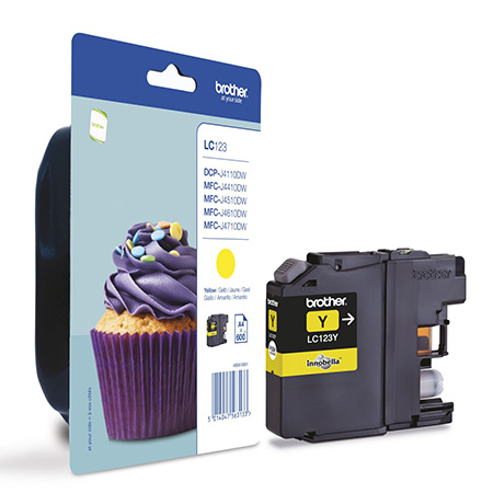 CARTOUCHE BROTHER LC123 JAUNE