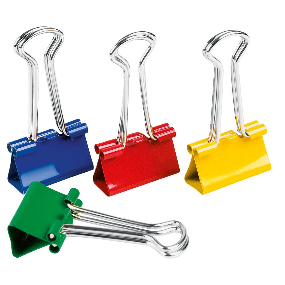 19MM PAPER CLIPS ASSORTED COLOUR/12P.