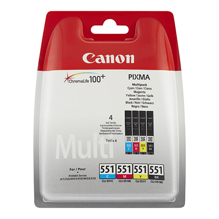 CARTOUCHES CANON CLI-551 MULTI-PACK C/M/J/N