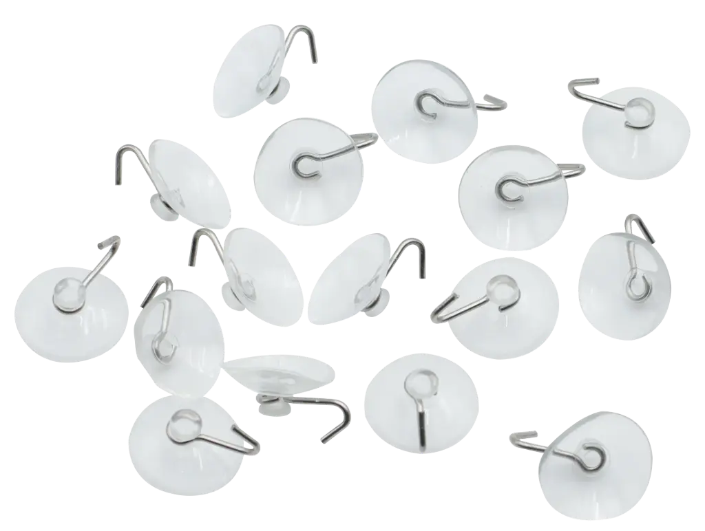 SUCTION CUPS WITH HOOK/BAG OF 25