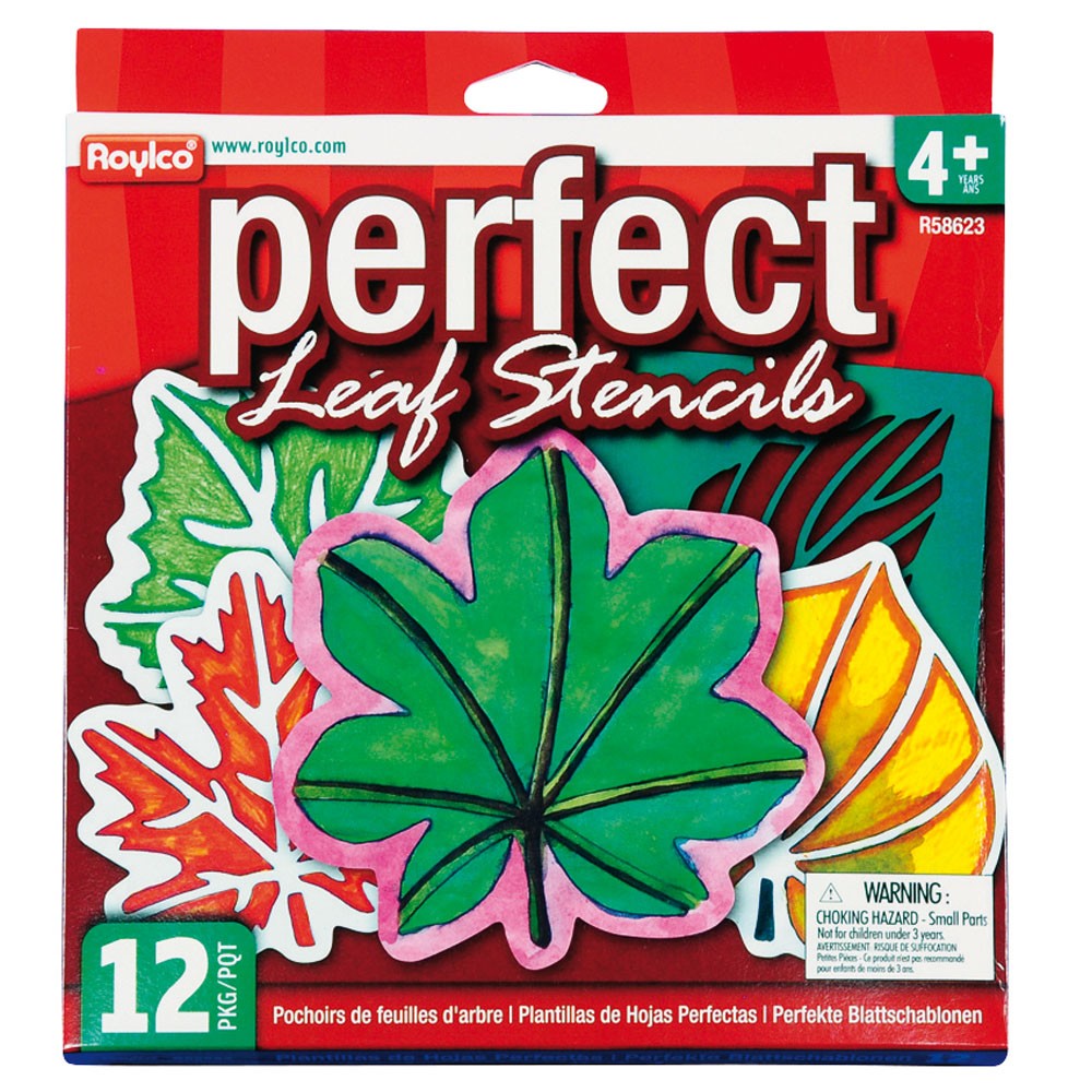 NATURE LEAVES STENCILS, SET OF 12