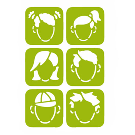 GEZICHTENSTENCILS, SET VAN 6