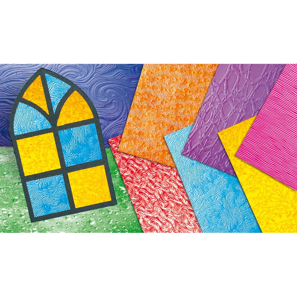 STAINED GLASS PAPER, FROSTED GLASS, 24 SHEETS
