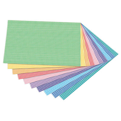 GINGHAM CARDBOARD 50X70 CM, 10 SHEETS