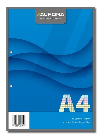 5 MM 4-FARBIGER KURSBLOCK A4 100 F.