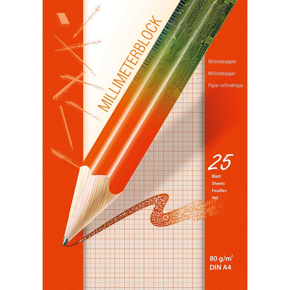 A4 GRAPH PAD, 25 SHEETS