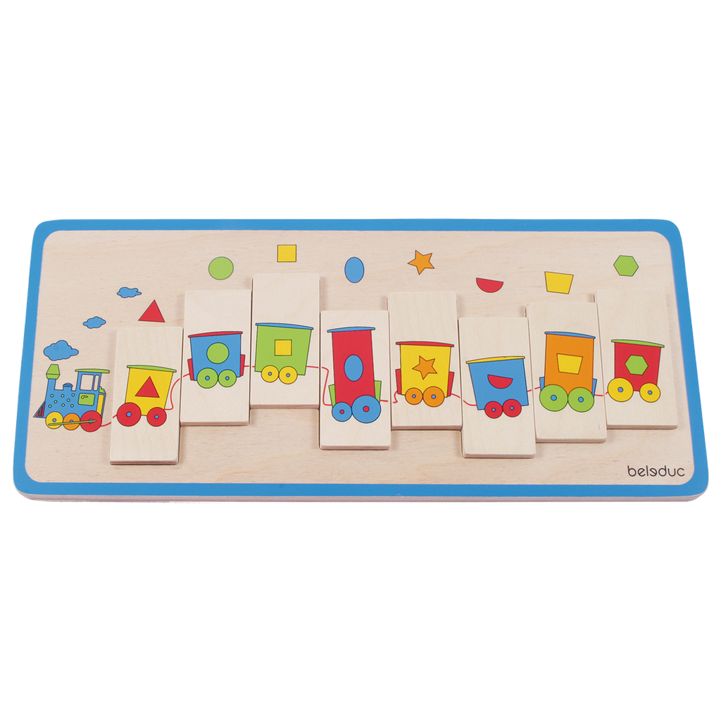 PUZZLE ENCASTREMENT LE TRAIN DES FORMES,10 PCS