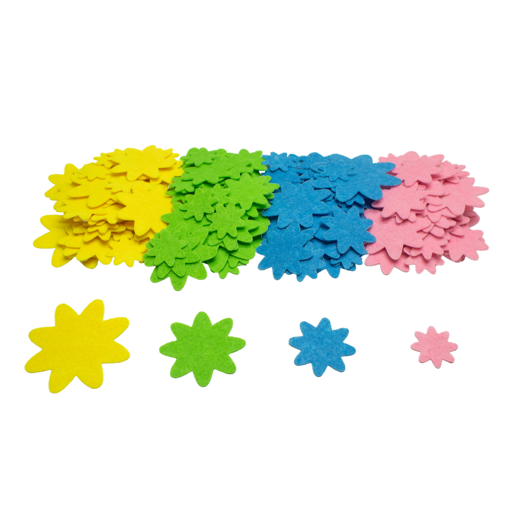 FELT FLOWERS, 150 PCS